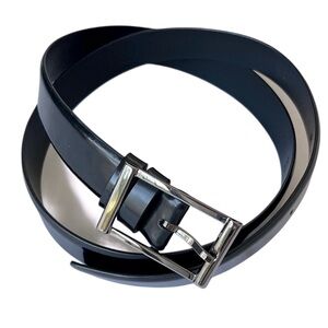 Emporio Armani Black Classic Suit Genuine Leather Belt 36